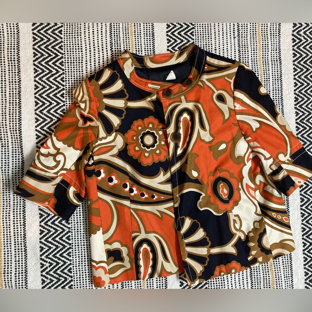J.Crew Orange Paisley jacket vintage